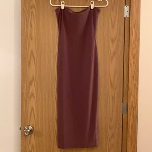 Strapless dark pink shimmer dress